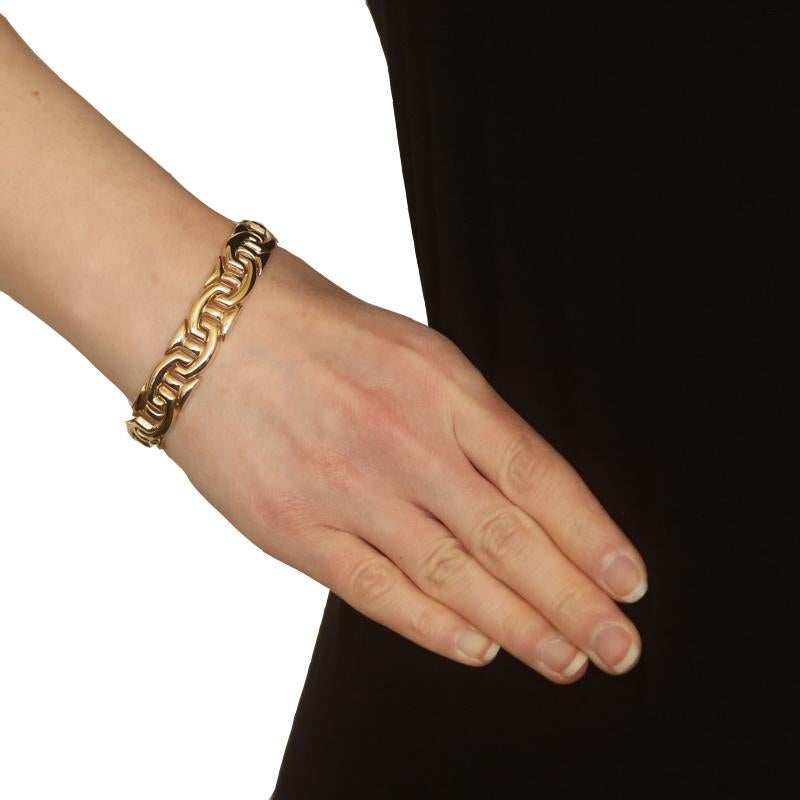 Yellow Gold Fancy Link Chain Bracelet 6 3/4