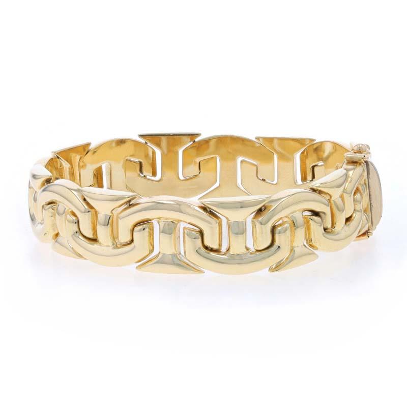 Women's Yellow Gold Fancy Link Chain Bracelet 6 3/4