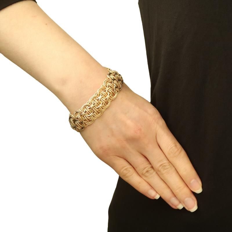 Yellow Gold Fancy Link Chain Bracelet 7 1/2