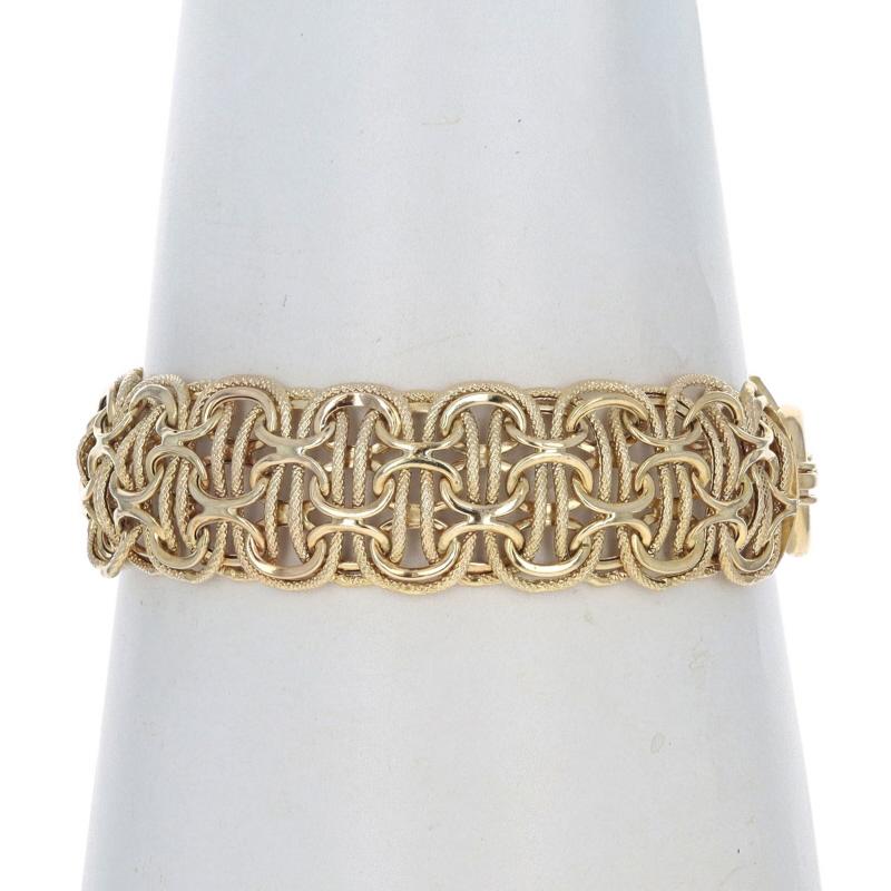 Women's Yellow Gold Fancy Link Chain Bracelet 7 1/2