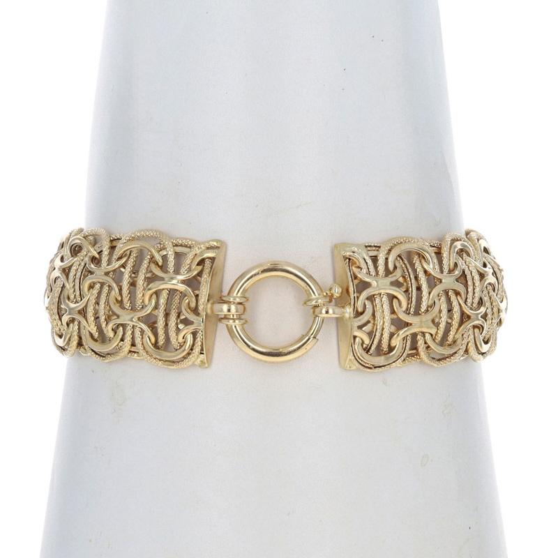Yellow Gold Fancy Link Chain Bracelet 7 1/2