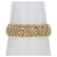 Yellow Gold Fancy Link Chain Bracelet 7 1/2" - 14k Textured