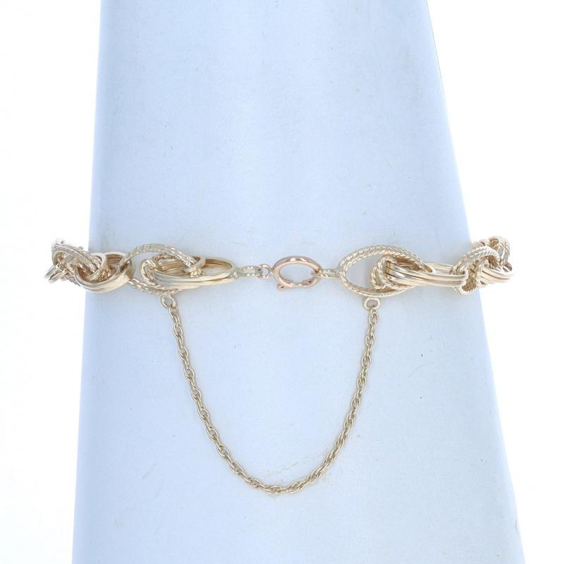 Women's Yellow Gold Fancy Link Chain Bracelet 7 3/4