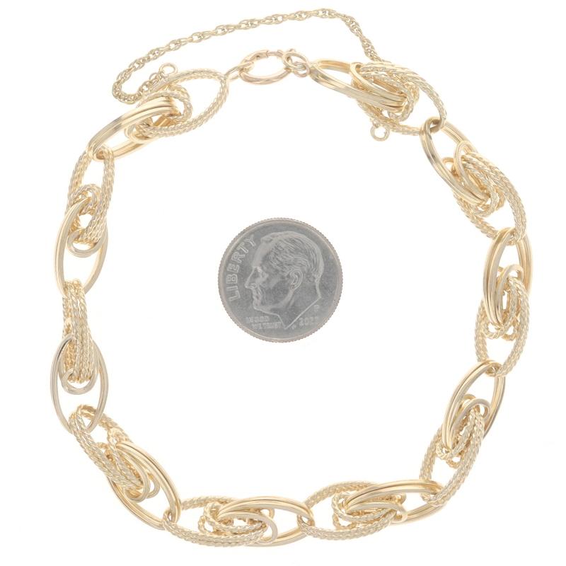 Yellow Gold Fancy Link Chain Bracelet 7 3/4