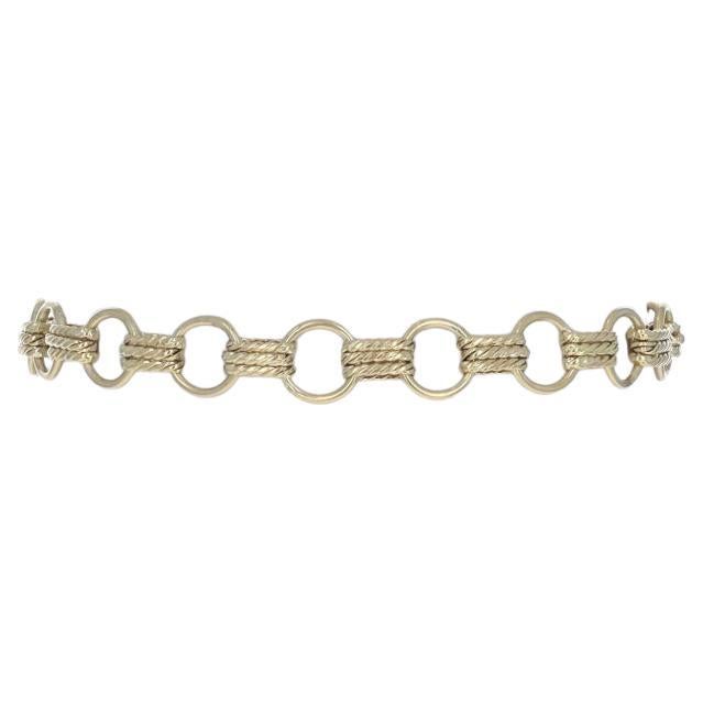 Yellow Gold Fancy Link Chain Bracelet 7 3/4" - 18k Nautical Rope