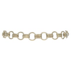 Yellow Gold Fancy Link Chain Bracelet 7 3/4" - 18k Nautical Rope