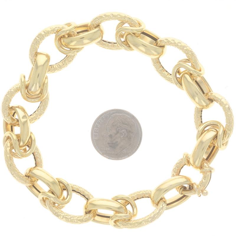 Yellow Gold Fancy Link Chain Bracelet 8