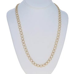 Yellow Gold Fancy Link Chain Necklace 24 1/4" - 14k Circles