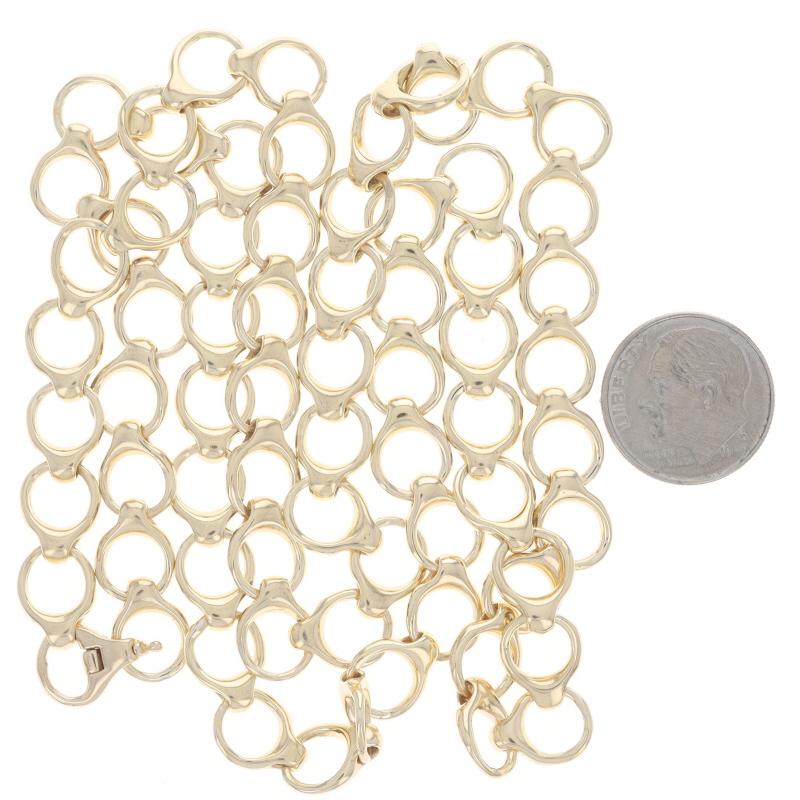 Chaîne collier à maillons fantaisie en or jaune 24 1/4