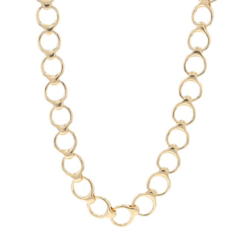 Yellow Gold Fancy Link Chain Necklace 24 1/4" - 14k Circles