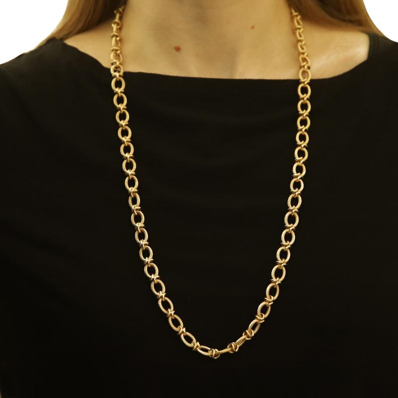 Collier en or jaune à maillons fantaisie 30 1/2