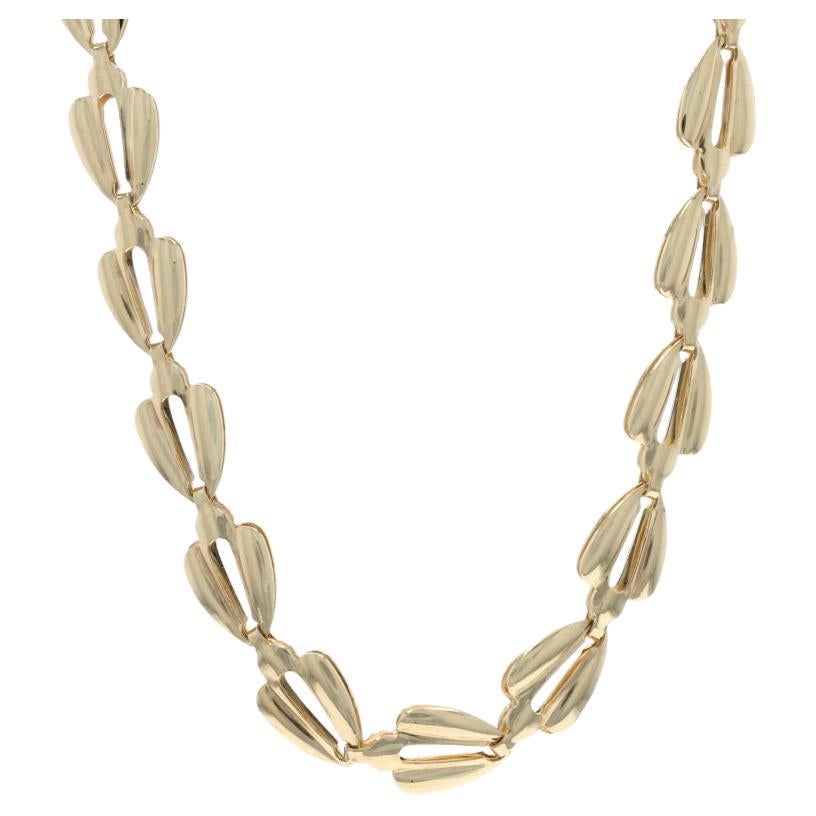 Yellow Gold Fancy Link Necklace 18" 14k For Sale