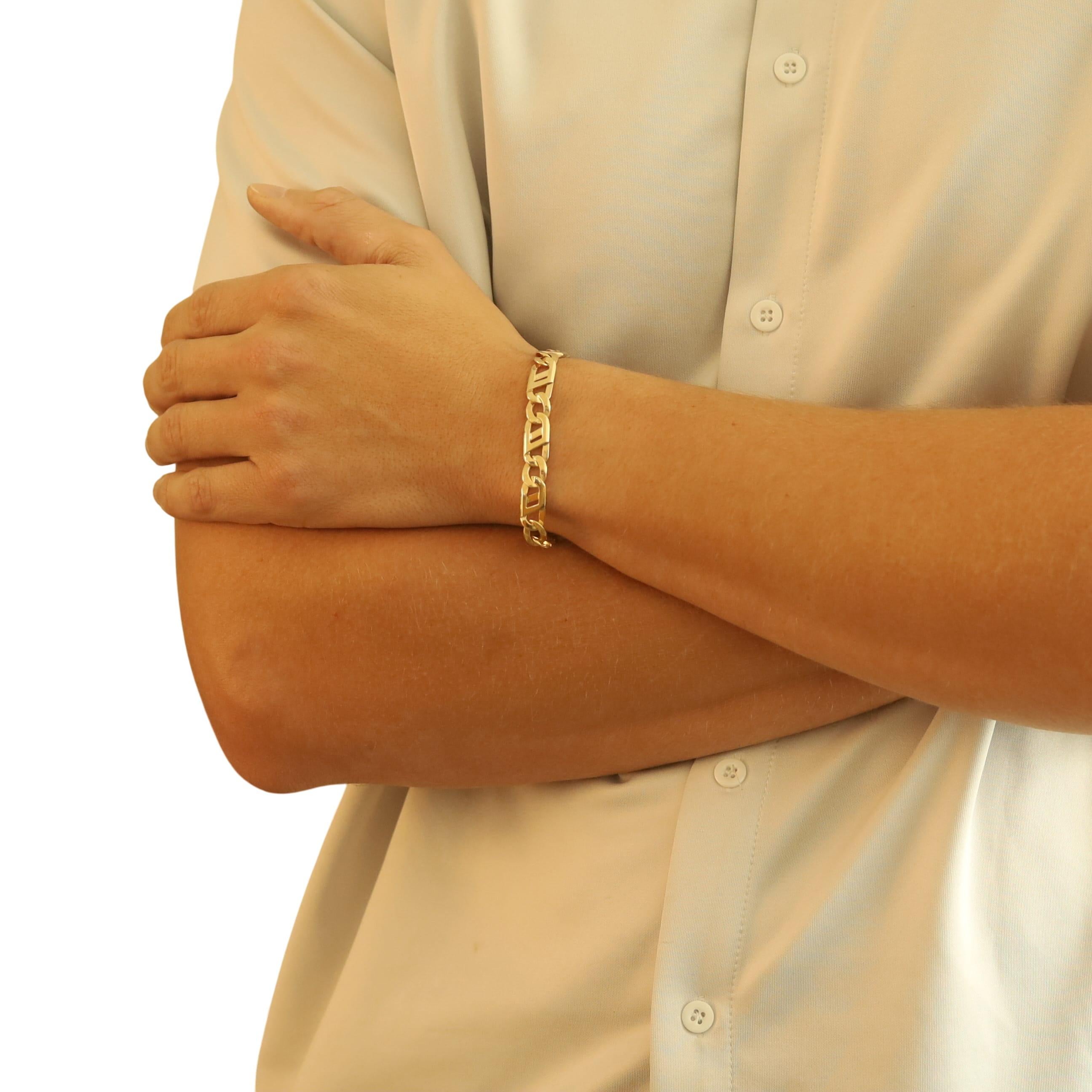 Bracelet en or jaune avec chaîne fantaisie Marin 8