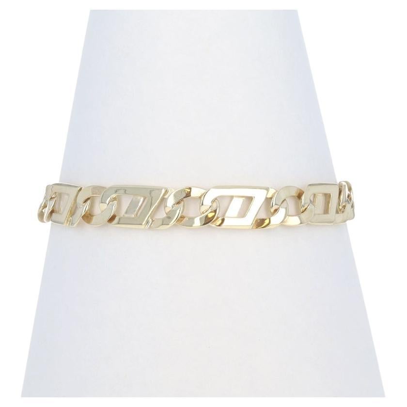 Bracelet en or jaune avec chaîne fantaisie Marin 8" 10k Italie