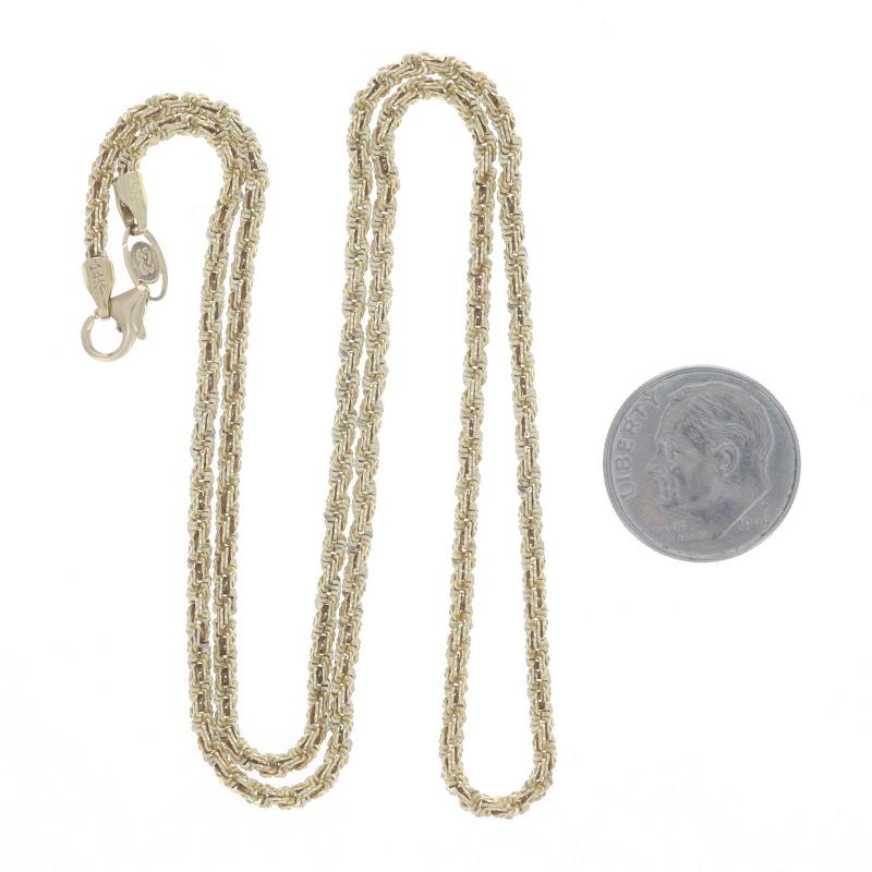 Collar de oro amarillo con cadena de cuerda de fantasía 18 1/4