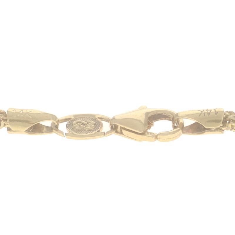De las mujeres Collar de oro amarillo con cadena de cuerda de fantasía 18 1/4