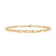 Yellow Gold Fancy Triple Cable Chain Bracelet 7 1/2" - 18k