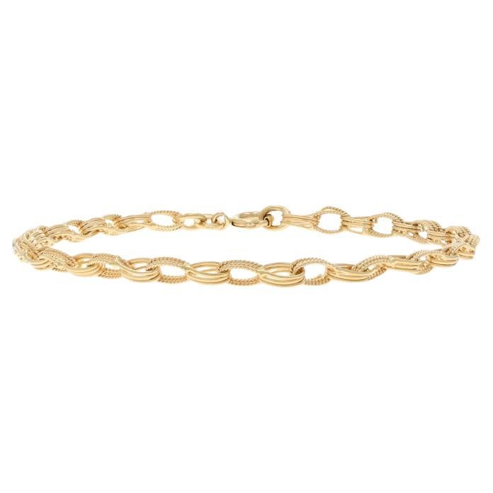 Yellow Gold Fancy Triple Cable Chain Bracelet 7 1/2" - 18k
