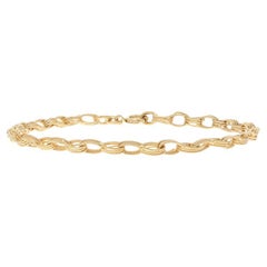 Yellow Gold Fancy Triple Cable Chain Bracelet 7 1/2" - 18k