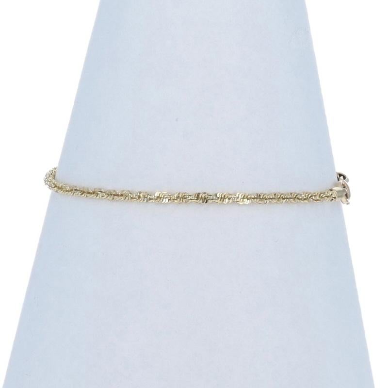 Bracelet à chaîne torsadée fantaisie en or jaune 7 1/4