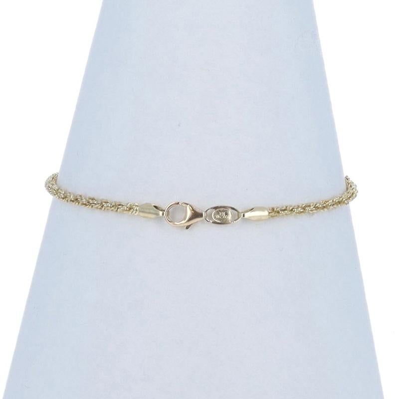 Bracelet à chaîne torsadée fantaisie en or jaune 7 1/4