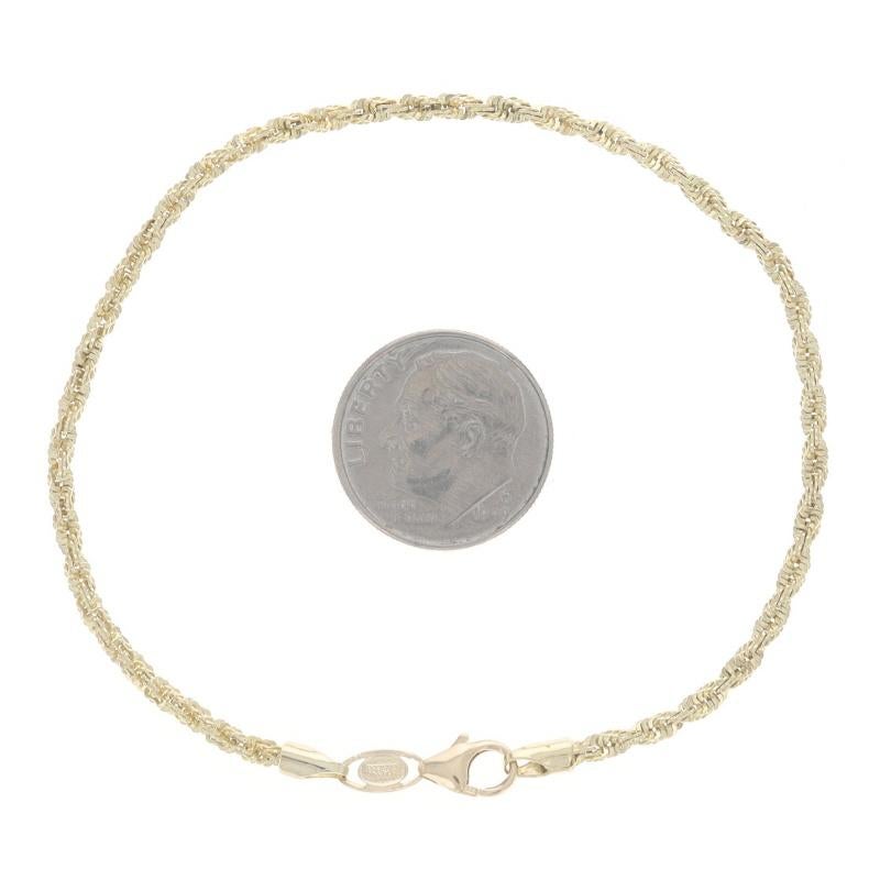 Bracelet à chaîne torsadée fantaisie en or jaune 7 1/4