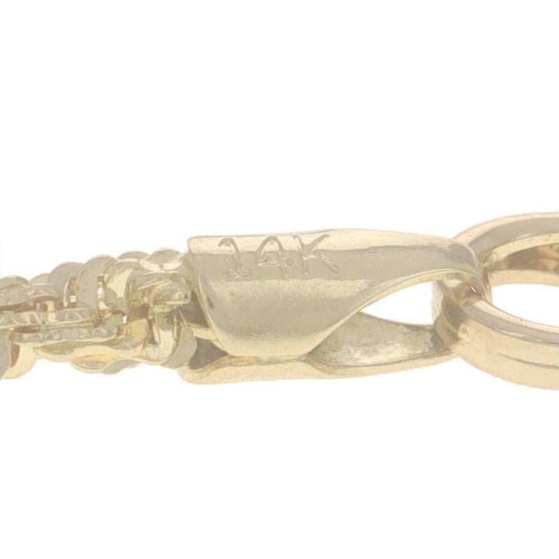 Bracelet à chaîne torsadée fantaisie en or jaune 7 1/4