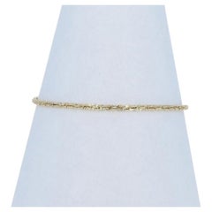 Pulsera de cadena retorcida de oro amarillo de fantasía 7 1/4" - Destello 14k