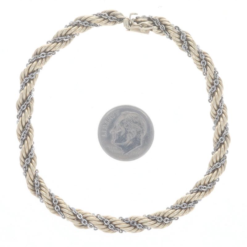 Bracelet en or jaune avec chaîne torsadée et câble plat 8