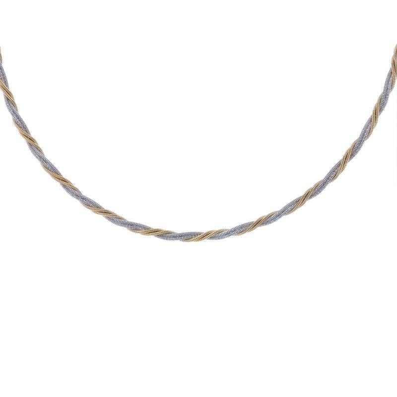 Contenu métallique : Or jaune 14k et or blanc 14k

Style de chaîne : Cocon et cocon torsadé fantaisie à taille de diamant
Style du collier : Chaîne
Type de fermeture : Fermoir à griffe de homard

Mesures

Longueur : 17