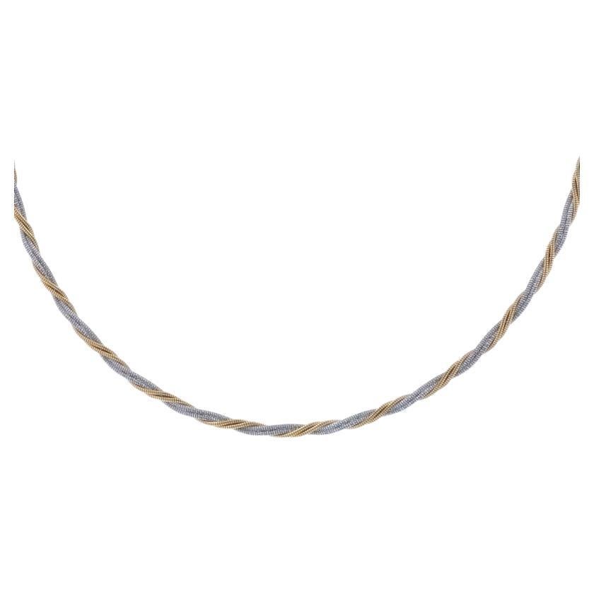 Yellow Gold Fancy Twisted Diamond Cut Cocoon & Cocoon Chain Necklace 17" - 14k
