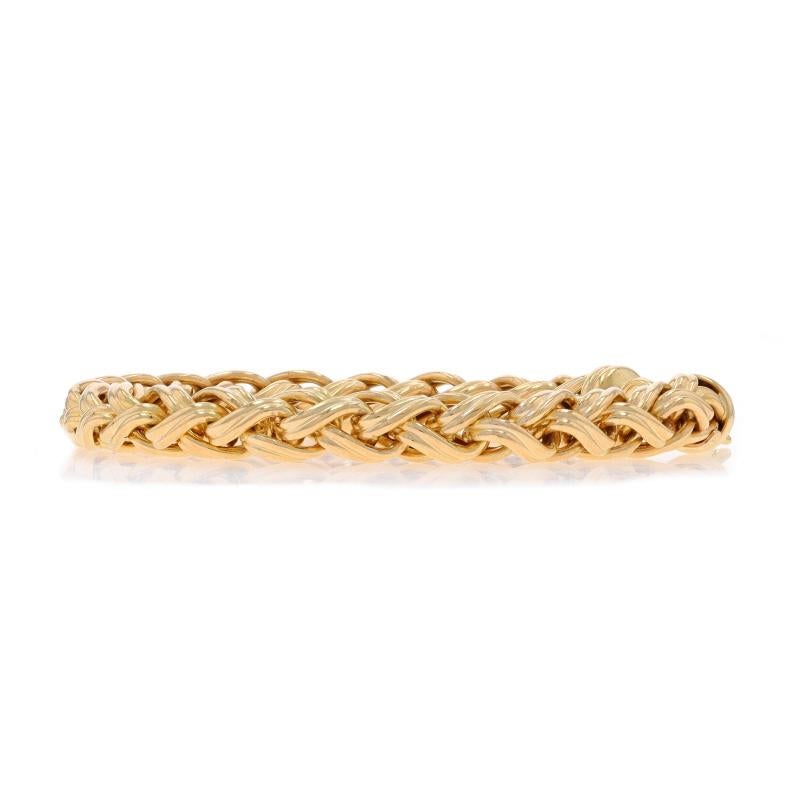 Bracelet chaîne blé fantaisie en or jaune 7 1/2