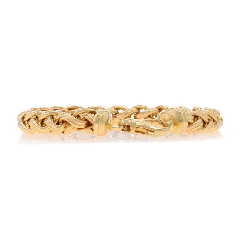 Bracelet chaîne blé fantaisie en or jaune 7 1/2