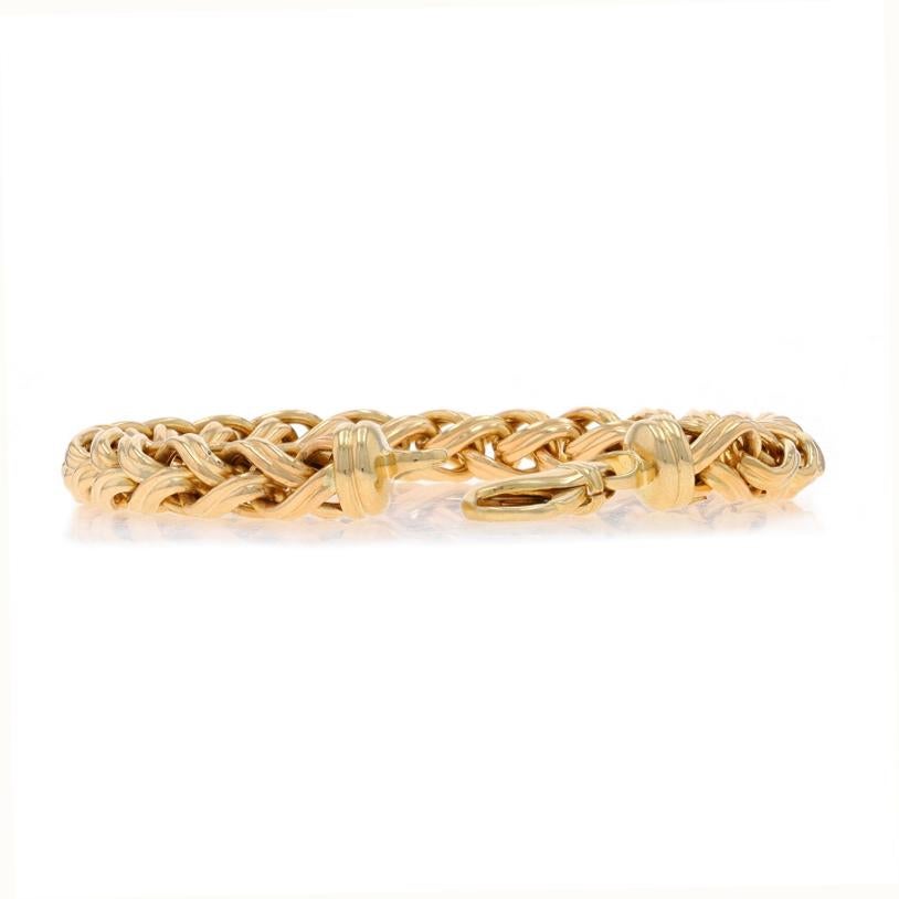 Bracelet chaîne blé fantaisie en or jaune 7 1/2