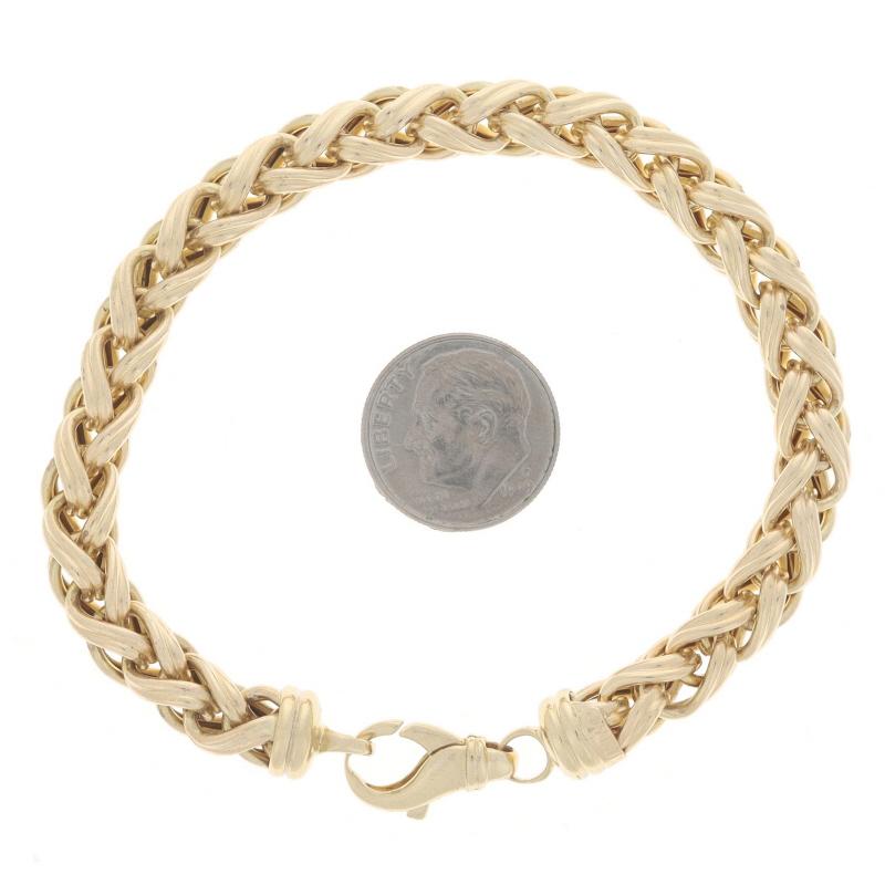 Bracelet chaîne blé fantaisie en or jaune 7 1/2