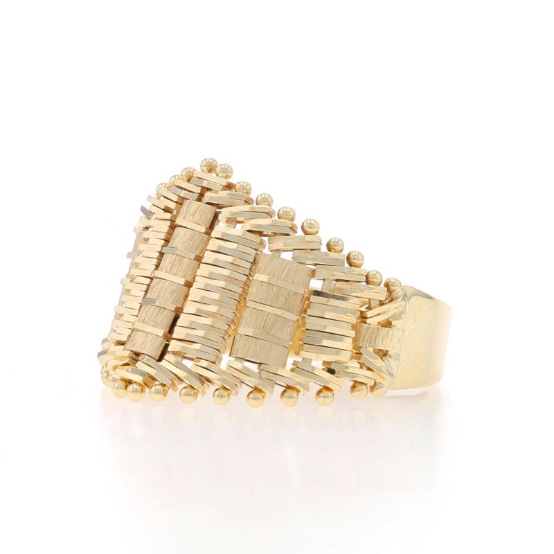 Women's Yellow Gold Fancy Woven Chain Statement Band - 14k Ring Sz 7 For Sale
