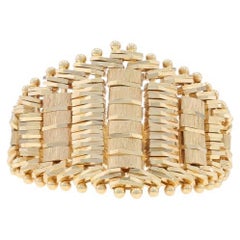 Yellow Gold Fancy Woven Chain Statement Band - 14k Ring Sz 7