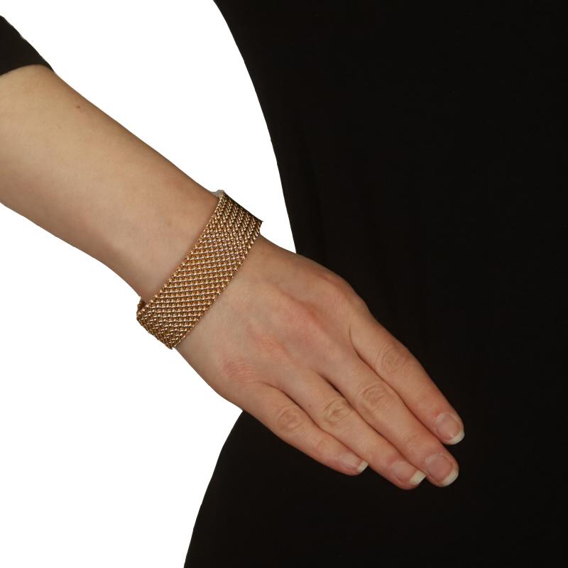 Gelbgold Fancy gewebtes Mesh Kettenarmband aus Gelbgold 7 1/2