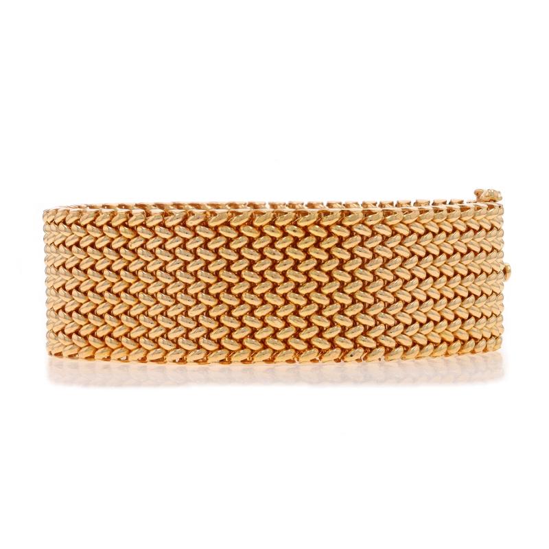 Gelbgold Fancy gewebtes Mesh Kettenarmband aus Gelbgold 7 1/2