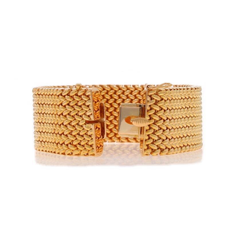 Gelbgold Fancy gewebtes Mesh Kettenarmband aus Gelbgold 7 1/2