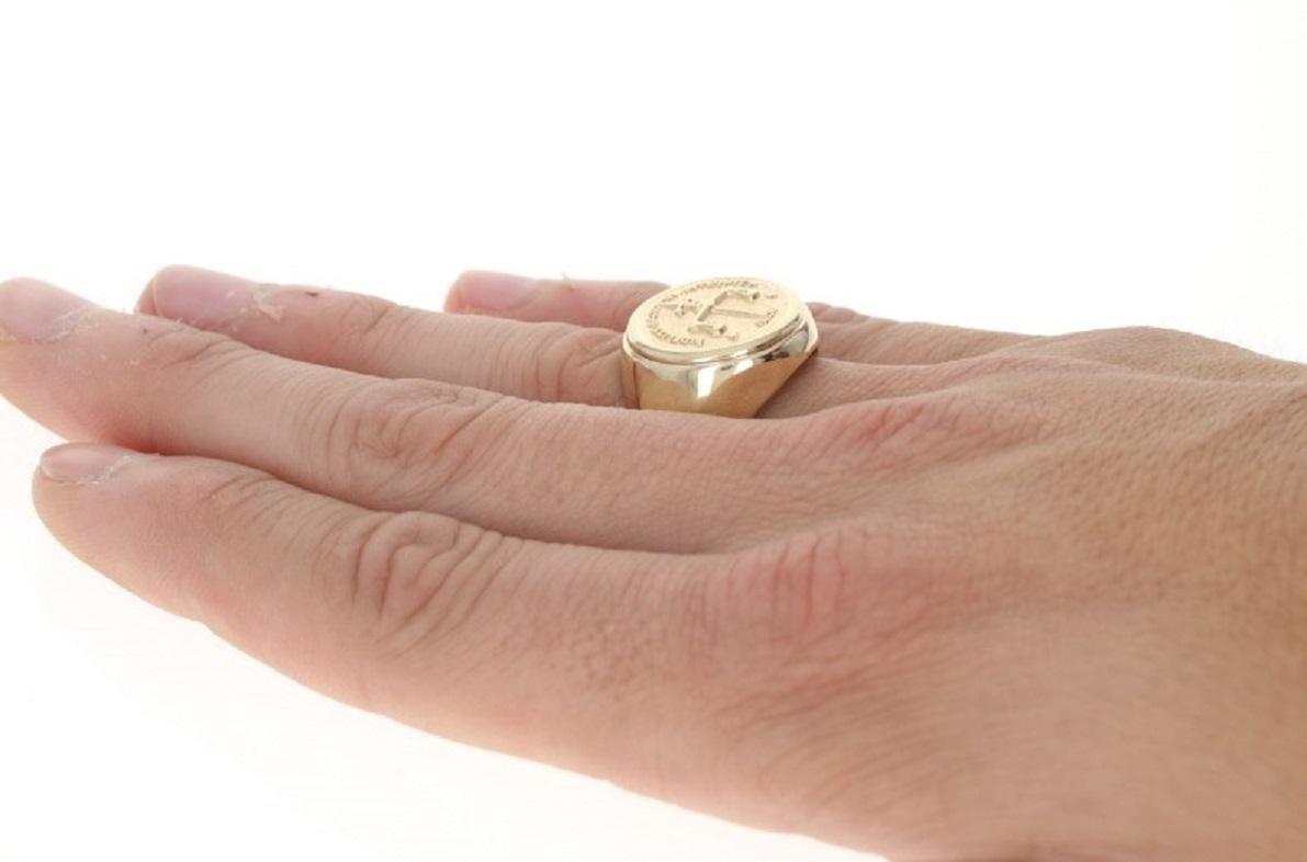 Gelbgold FBI 10-Jahres-Service-Ring, 10k Herrensignet 1