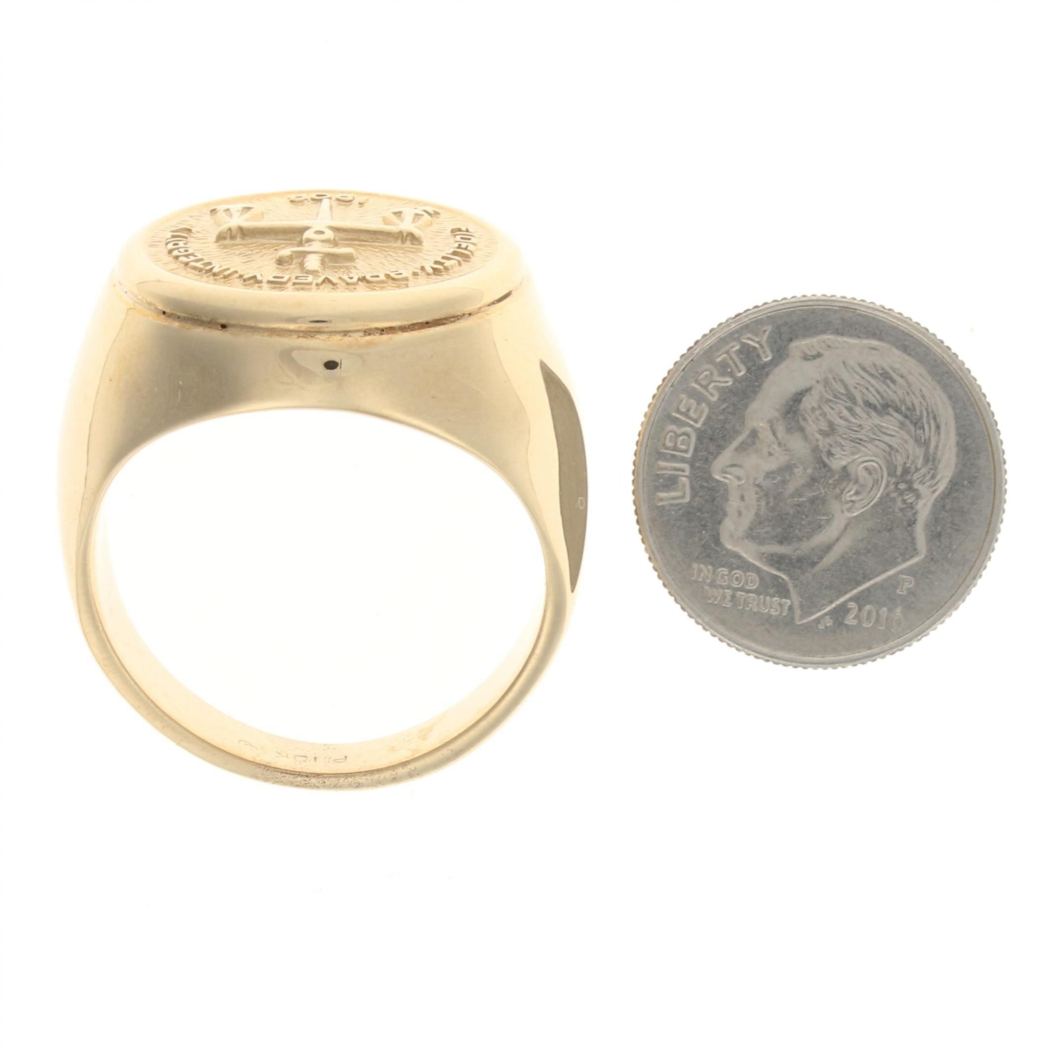 Gelbgold FBI 10-Jahres-Service-Ring, 10k Herrensignet 2