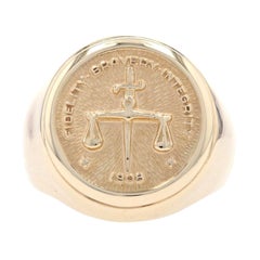 Gelbgold FBI 10-Jahres-Service-Ring, 10k Herrensignet