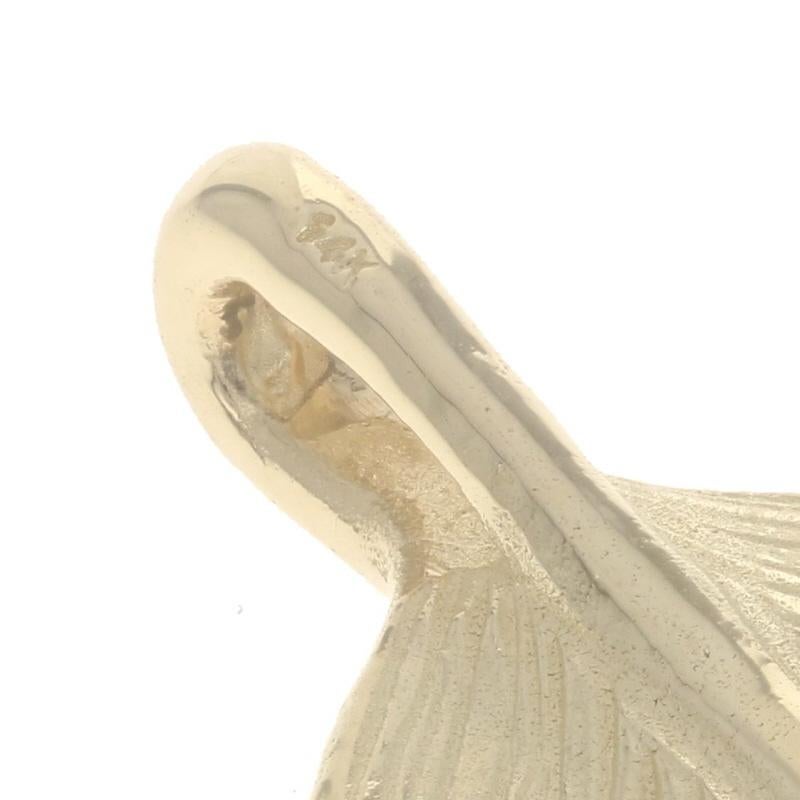 Gelbgold Feder-Anhänger - 14k Nature geätzt im Angebot 1