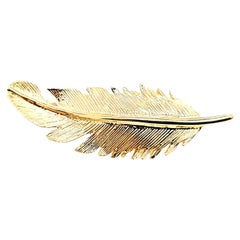 Yellow Gold Feather Pin