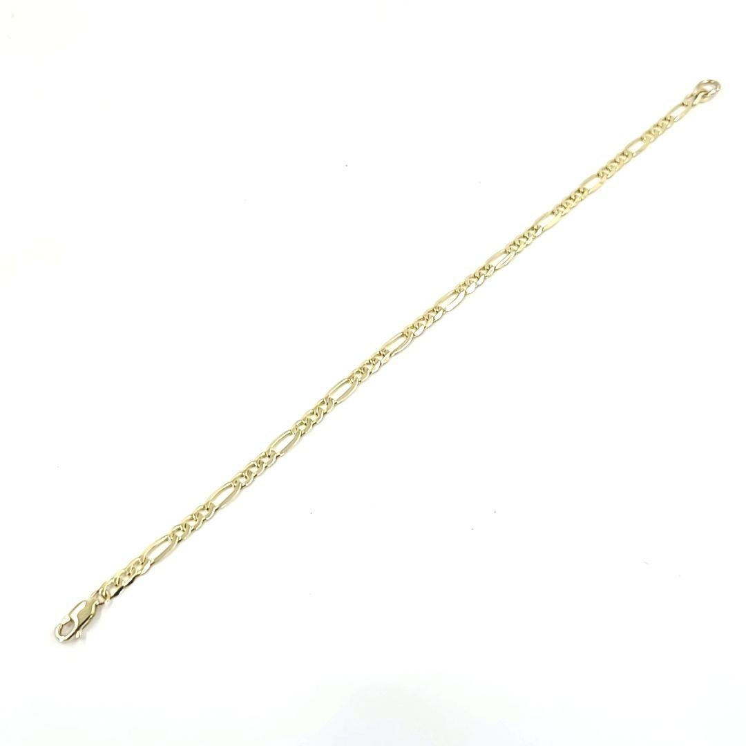 Yellow Gold Figaro Bracelet In Good Condition For Sale In Coral Gables, FL