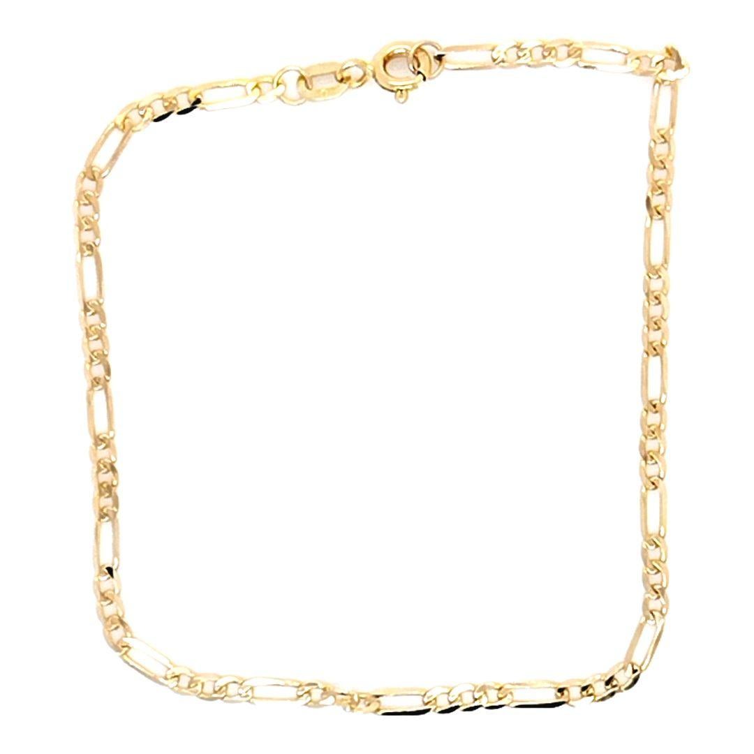 Women's or Men's Yellow Gold Figaro Bracelet For Sale