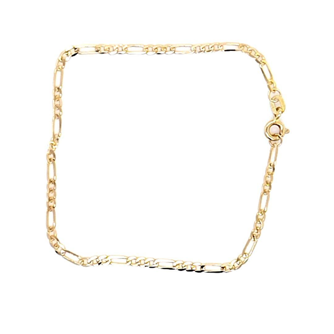 Yellow Gold Figaro Bracelet For Sale 1