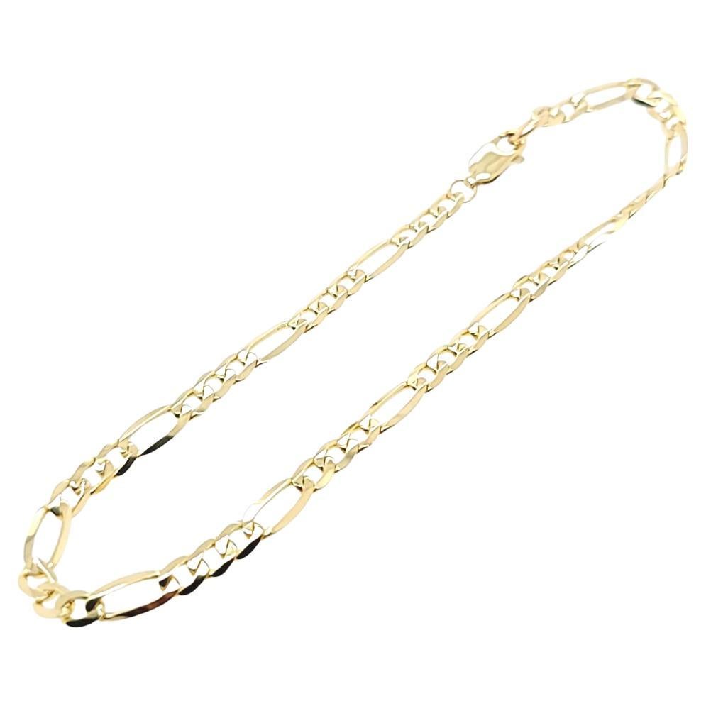 Yellow Gold Figaro Bracelet For Sale