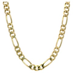 Yellow Gold Figaro Chain 20" 14-Karat Link Necklace In Stock